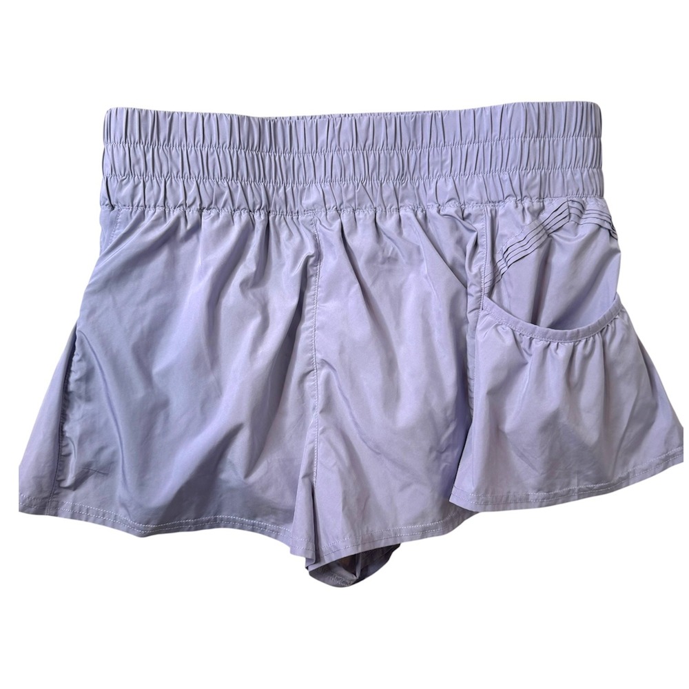Free People Movement Get Your Flirt On Purple Shorts Size XL High Rise Lined